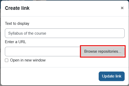 "Browse repositories" button is located on the right and has a grey background