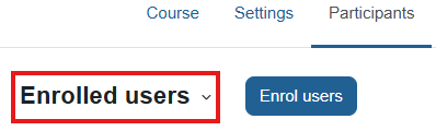 "Enrolled users" button is shown in the red rectangle on the right