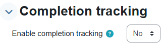 The option to enable course completion tracking