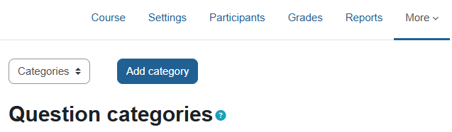 "Question categories" page