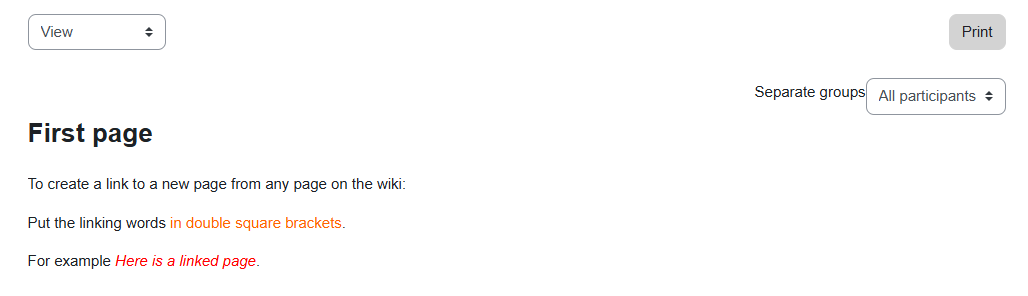 The link to the page can be seen when reviewing the wiki